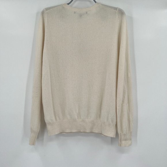 Quince Women’s Ivory Mongolian Cashmere Crew Neck Sweater sz S NWT Soft - Picture 4 of 4